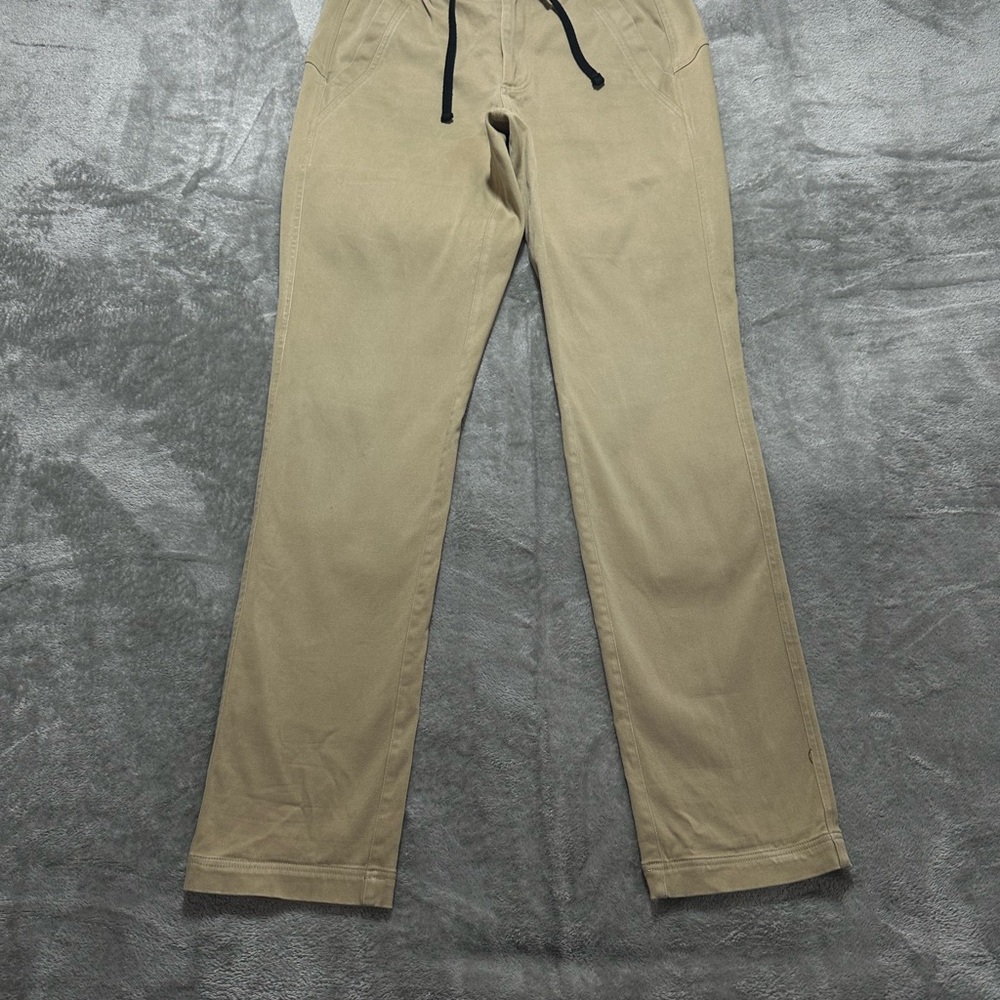 Pashko Rejuvenate Khaki Womens S Casual Elastic Drawstring Straight Leg Pants